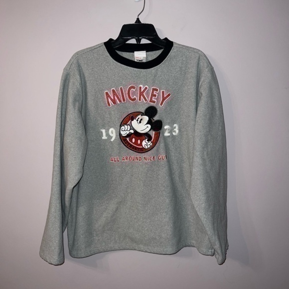 Vintage Disney Store Mickey Mouse Fleece Sweatshirt  All Around Nice Guy Medium